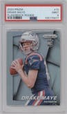 Drake Maye from the 2024 Panini Prizm set graded by PSA and given an overall grade of 9.