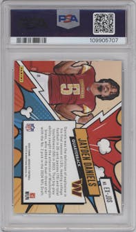 Jayden Daniels from the 2024 Panini Absolute set graded by PSA and given an overall grade of 10.