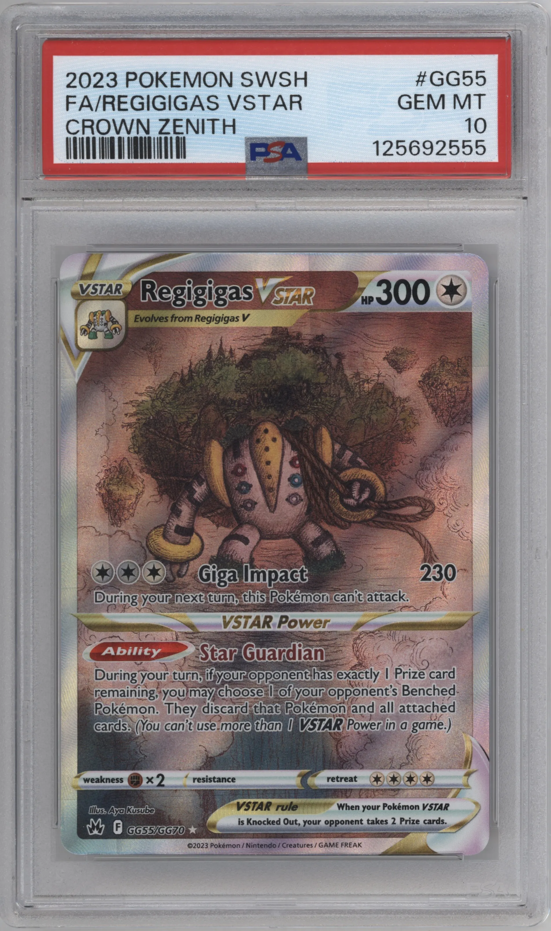 2023 Pokemon SWSH Crown Zenith GG Regigigas VSTAR PSA 10