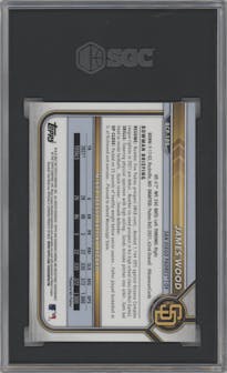 James Wood from the 2022 Bowman set graded by SGC and given an overall grade of 10.