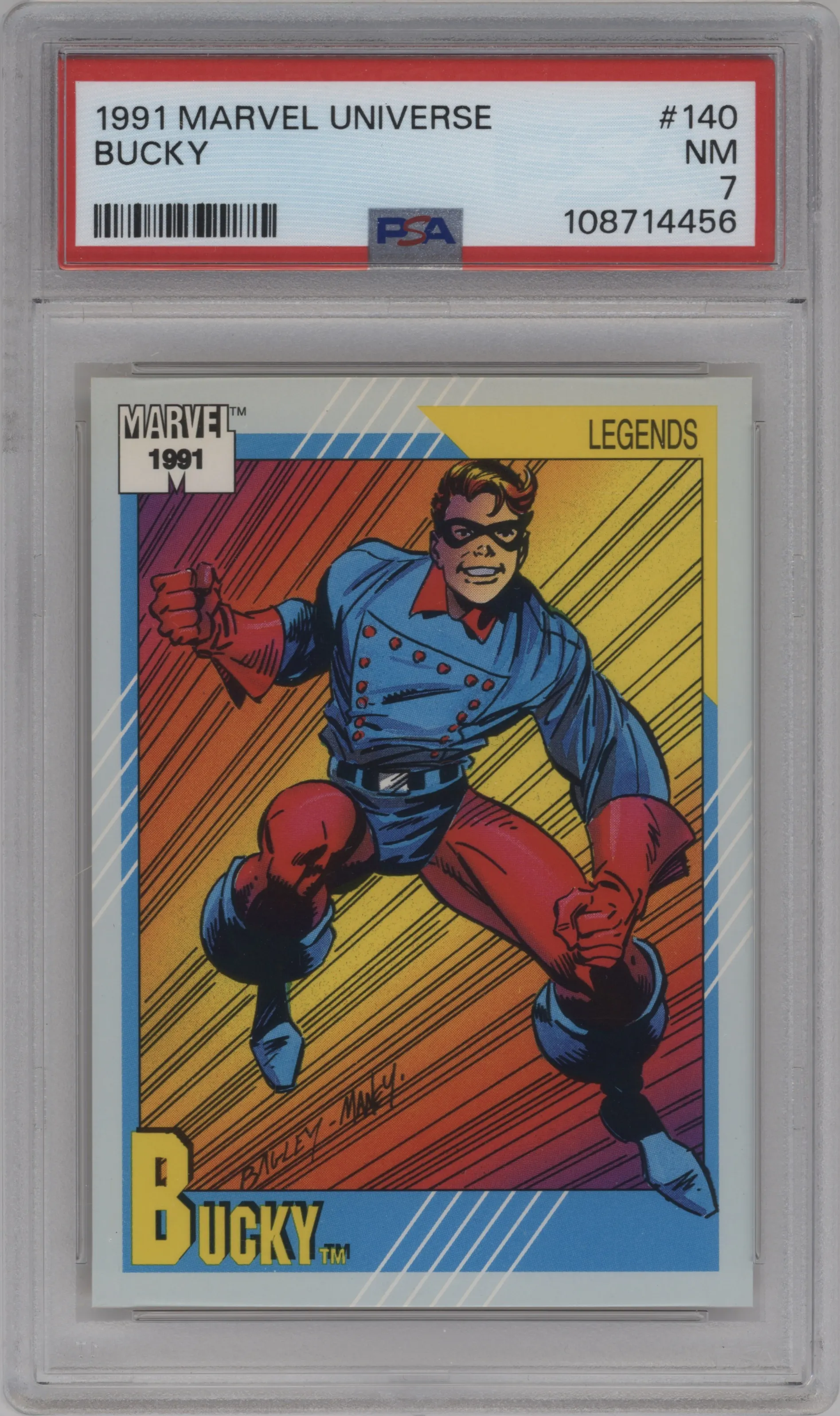 1991 Impel Marvel Universe Bucky #140 PSA 7