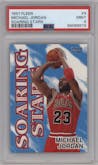 Michael Jordan from the 1997-98 Fleer set graded by PSA and given an overall grade of 9.