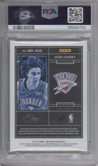 Josh Giddey from the 2021-22 Panini One and One set graded by PSA and given an overall grade of 9.