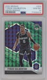 Tyrese Haliburton from the 2020-21 Panini Mosaic set featuring a Green Mosaic parallel graded by PSA and given an overall grade of 10.