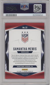 Samantha Mewis from the 2016 Panini U.S. National Team set graded by PSA and given an overall grade of 10.
