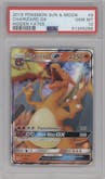 Charizard GX from the 2019 Pokemon S&M  set graded by PSA and given an overall grade of 10.