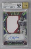 Lawrence Taylor from the 2023 Topps Composite set featuring a Lime Green Power Surge  parallel graded by Beckett and given an overall grade of 8.5.