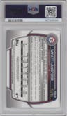 Wyatt Langford from the 2023 Bowman Draft Sapphire set featuring a Green parallel graded by PSA and given an overall grade of 10.