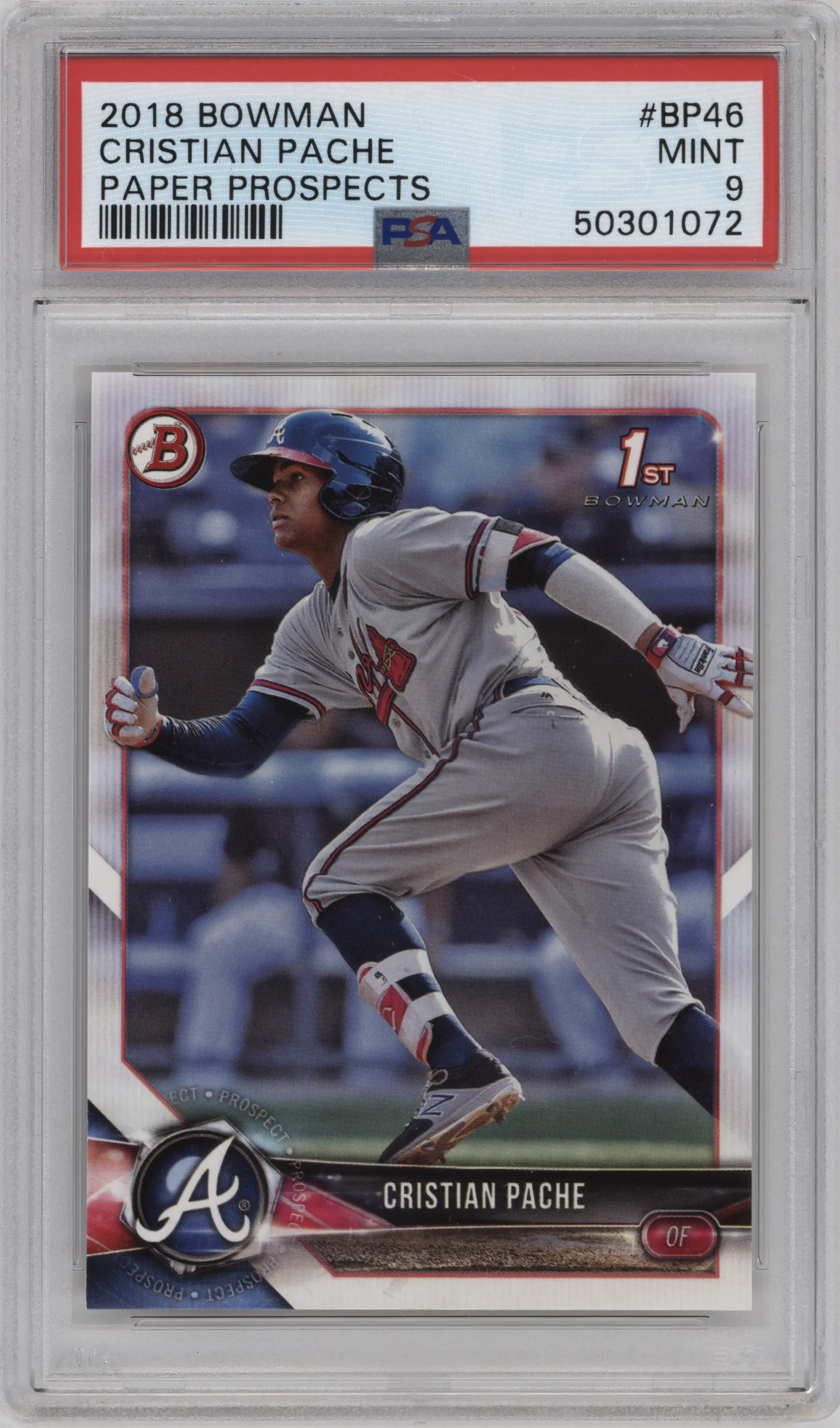 2018 Bowman Prospect Cristian Pache PSA 9