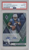 Anthony Richardson from the 2023 Panini Phoenix set featuring a Green parallel graded by PSA and given an overall grade of 10.