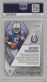 Anthony Richardson from the 2023 Panini Phoenix set featuring a Green parallel graded by PSA and given an overall grade of 10.