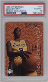 Kobe Bryant from the 1996-97 Upper Deck set graded by PSA and given an overall grade of 10.