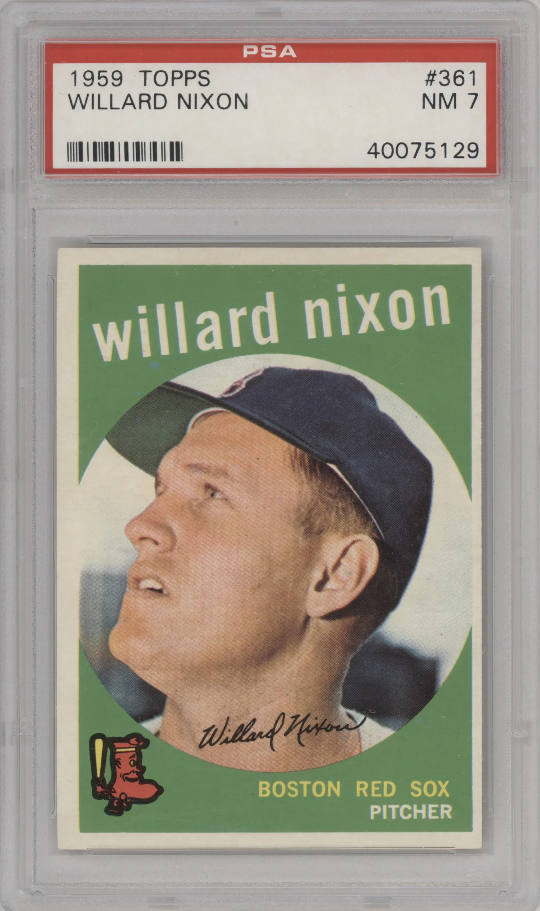 1959 Topps Willard Nixon #361 PSA 7