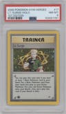 Lt. Surge from the 2000 Pokemon GH set graded by PSA and given an overall grade of 8.