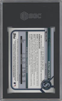 Walter Ford from the 2022 Bowman Draft set featuring a Gold Wave Refractor parallel graded by SGC and given an overall grade of 9.5.