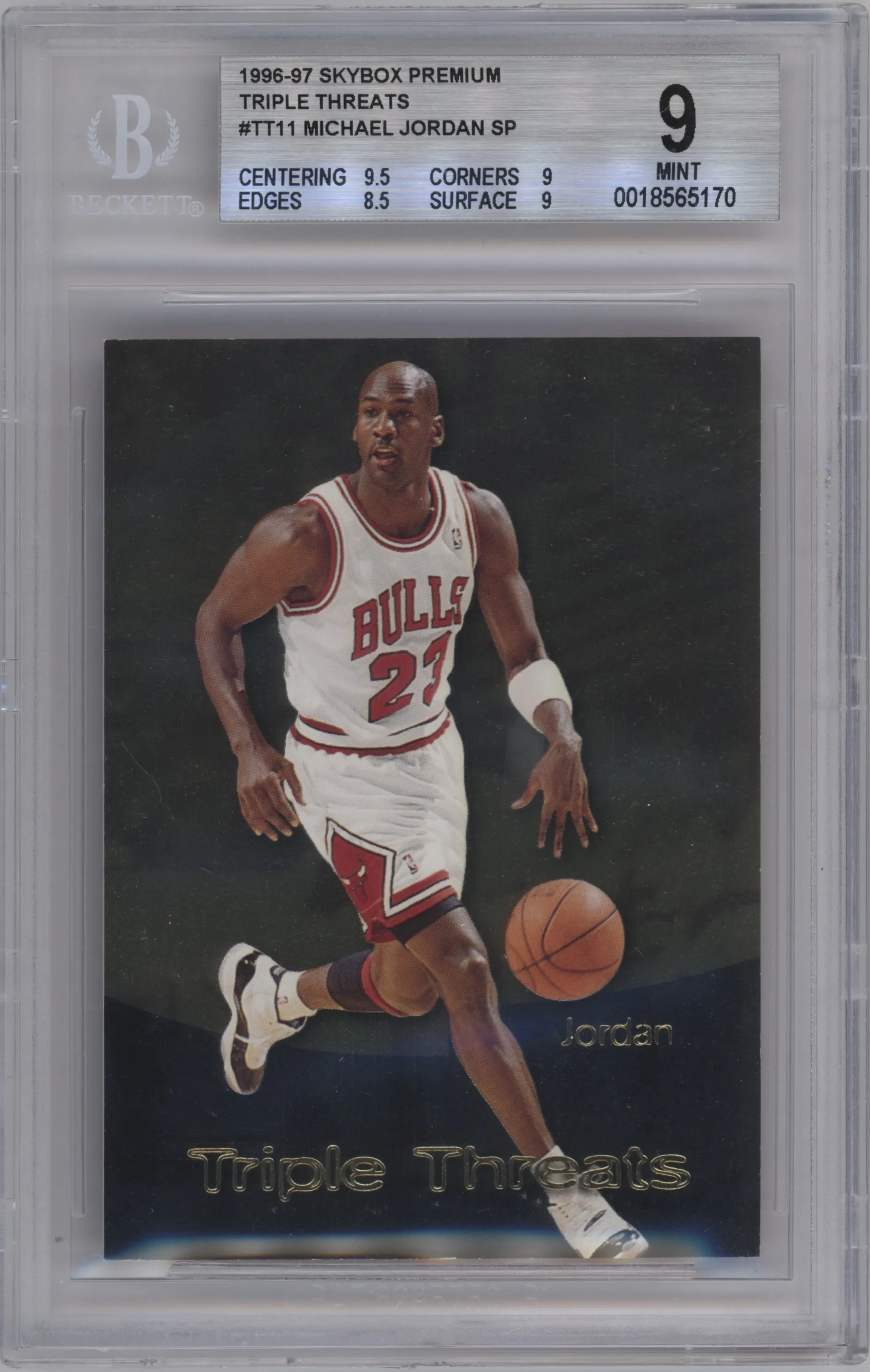 1996 Skybox Premium Triple Threats Michael Jordan #TT11 BGS 9