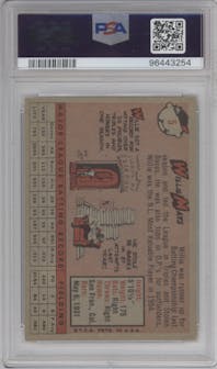 Willie Mays from the 1958 Topps set graded by PSA and given an overall grade of 5.