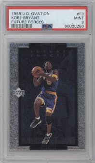 Kobe Bryant from the 1998-99 Upper Deck Ovation set graded by PSA and given an overall grade of 9.