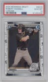 Robert Hassell from the 2020 Bowman Draft set graded by PSA and given an overall grade of 10.