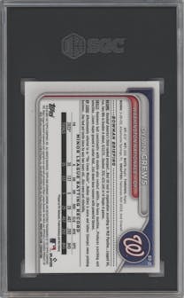 Dylan Crews from the 2024 Bowman Mega Box set graded by SGC and given an overall grade of 10.