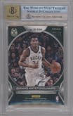 Giannis Antetokounmpo from the 2017-18 Panini Spectra set graded by Beckett and given an overall grade of 8.5.
