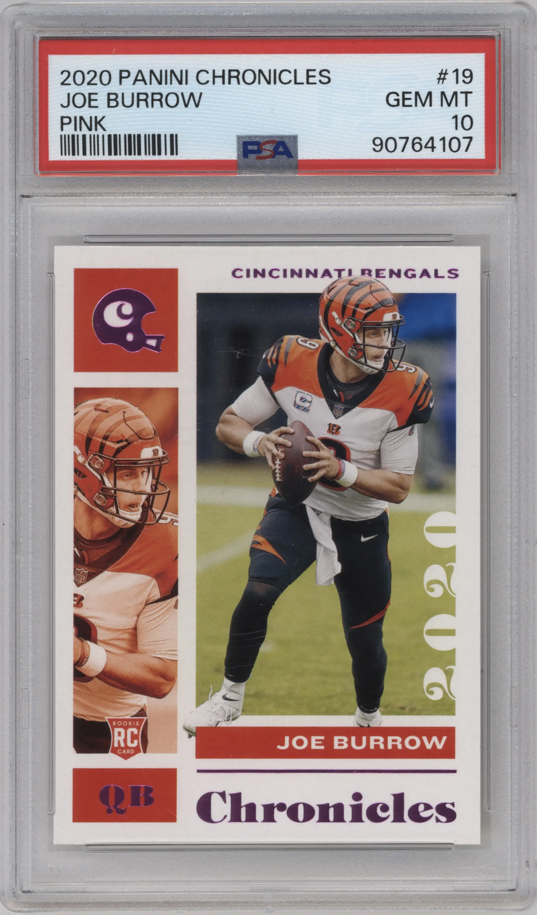 2020 Panini Chronicles Joe Burrow Pink PSA 10