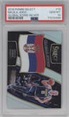 Nikola Jokic from the 2018-19 Panini Select  set featuring a Silver Prizm parallel graded by PSA and given an overall grade of 10.