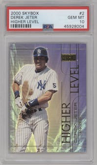 Derek Jeter from the 2000 Skybox set graded by PSA and given an overall grade of 10.