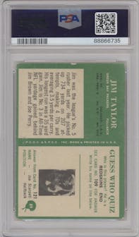 Jim Taylor from the 1966 Philadelphia set graded by PSA and given an overall grade of 0.