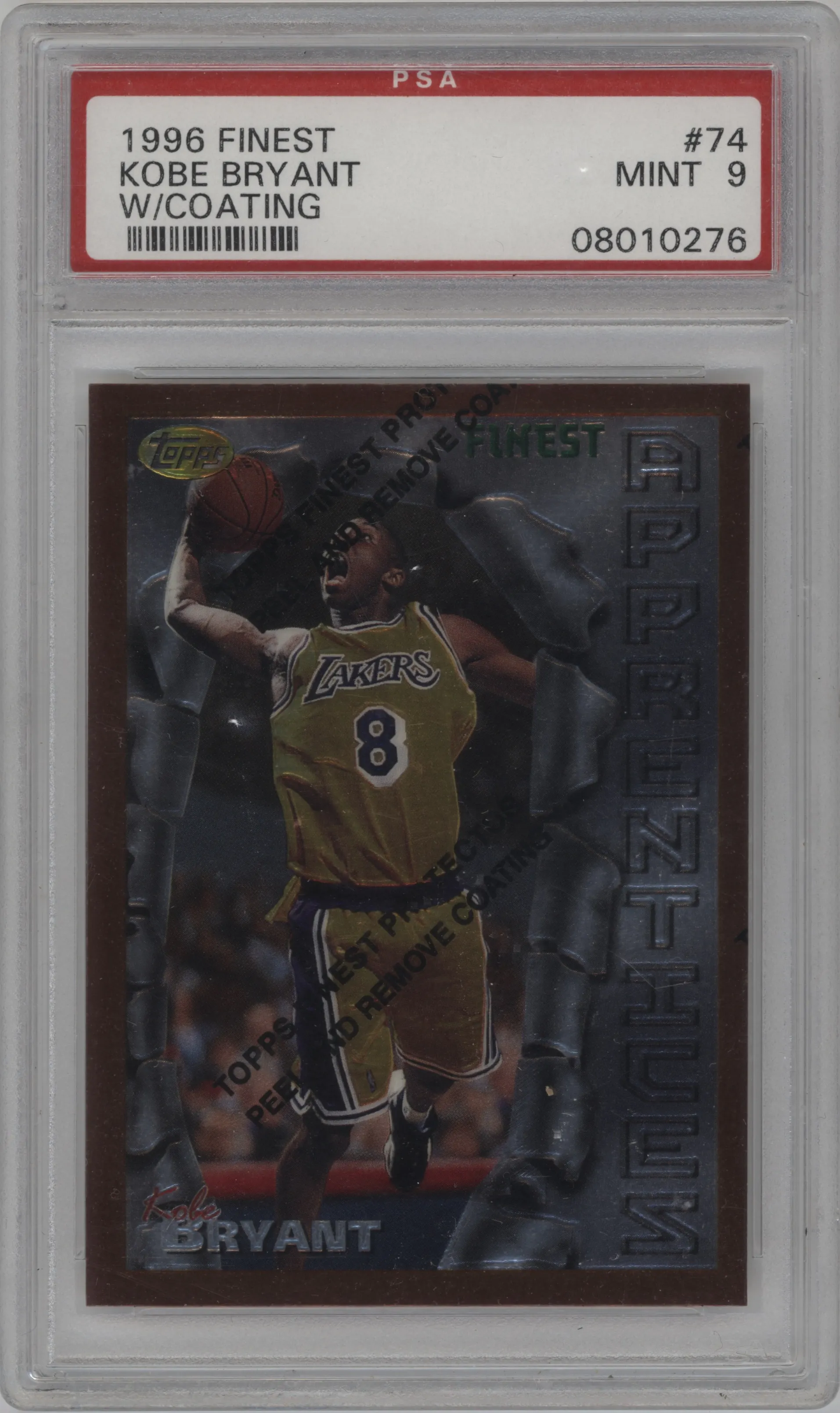 1996 Topps Finest Kobe Bryant W/ Coating PSA 9