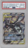 Pikachu/Zekrom GX from the 2019 Pokemon S&M  set featuring a Pikachu & Zekrom GX Collector's Tin parallel graded by PSA and given an overall grade of 10.
