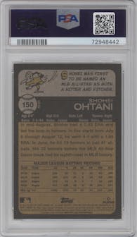 Shohei Ohtani from the 2022 Topps Heritage set graded by PSA and given an overall grade of 10.
