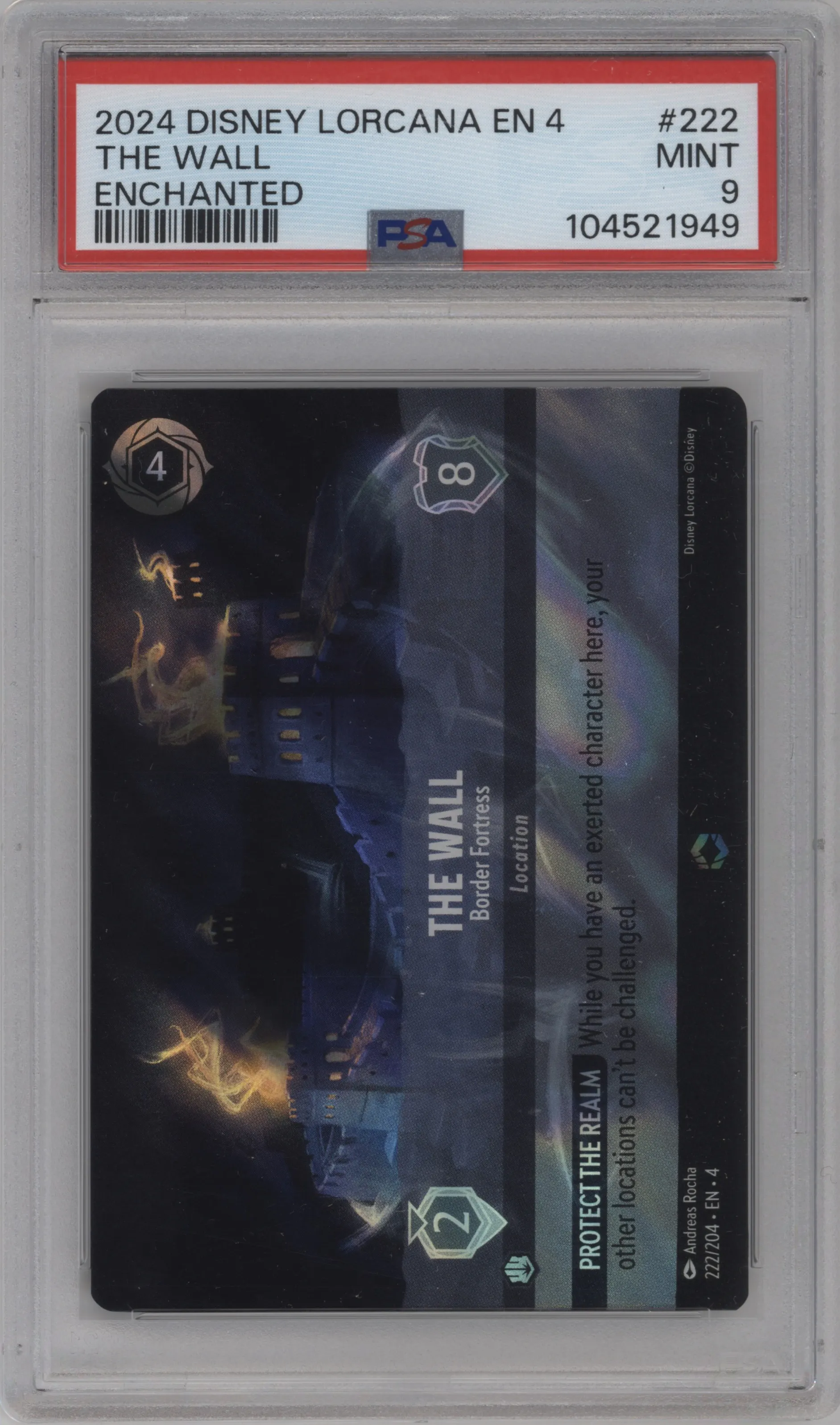 2024 Disney Lorcana Ursula's Return The Wall Enchanted PSA 9