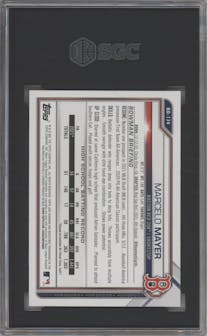 Marcelo Mayer from the 2021 Bowman Draft set graded by SGC and given an overall grade of 10.