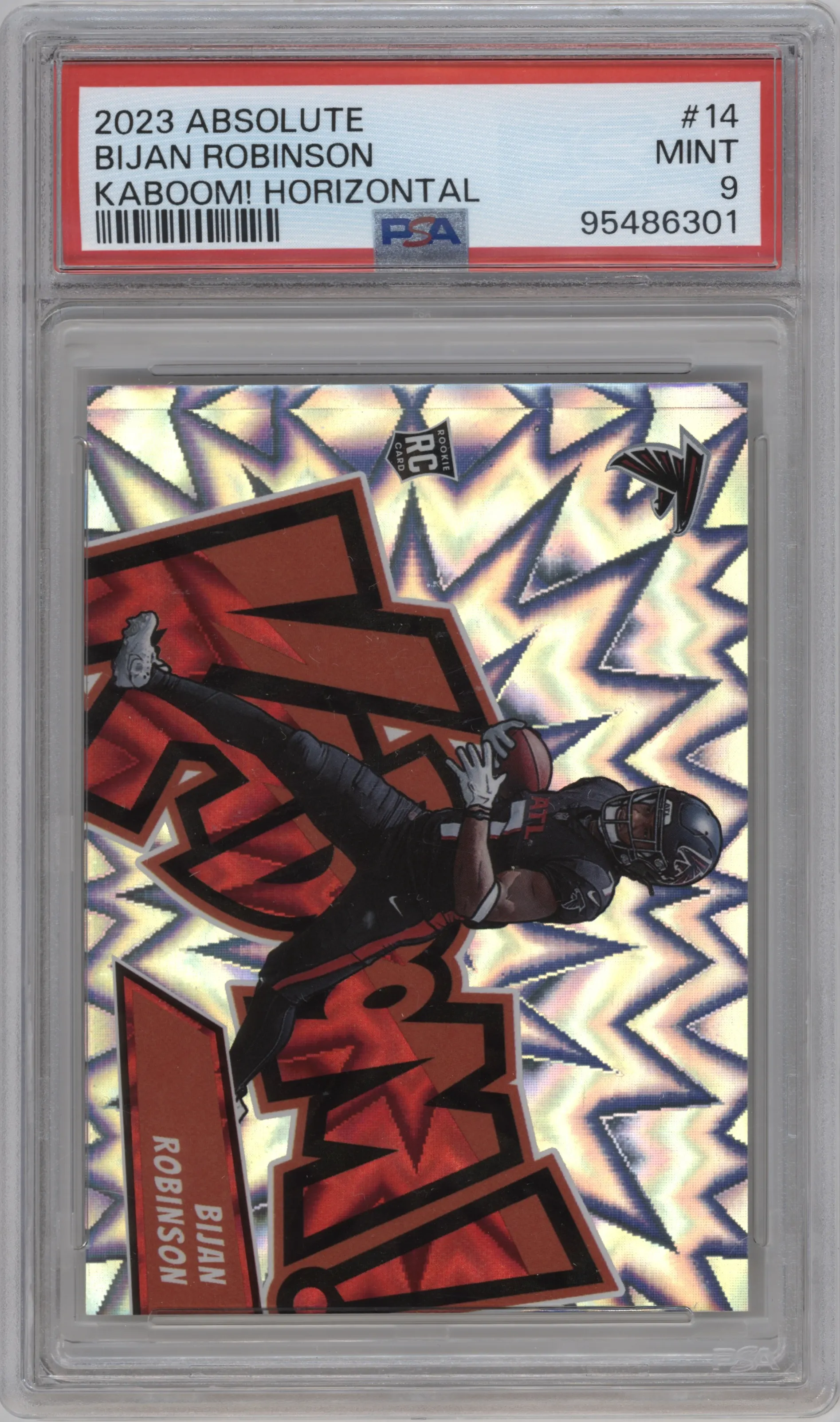 2023 Panini Absolute Kaboom! Horizontal Bijan Robinson #14 PSA 9