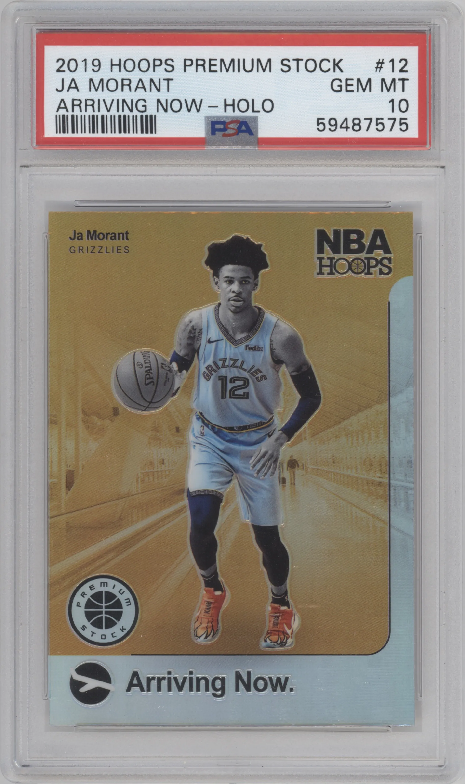 2019 Panini Hoops Premium Stock Arriving Now Ja Morant Holo #12 PSA 10