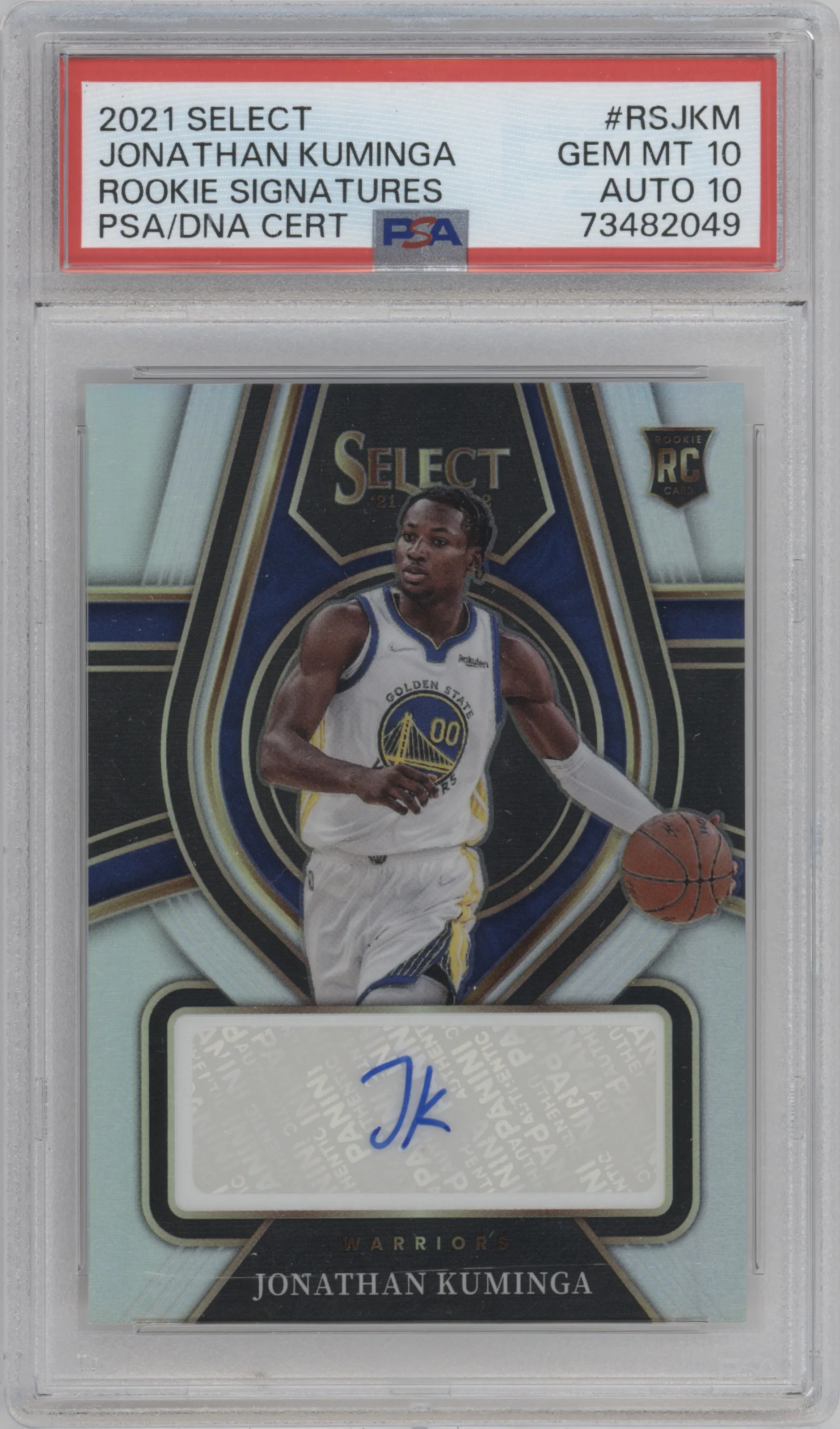 2021 Panini Select Rke.Sig. Jonathan Kuminga PSA 10