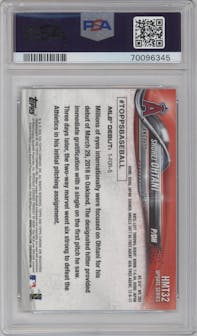 Shohei Ohtani from the 2018 Topps Chrome Update  set graded by PSA and given an overall grade of 8.