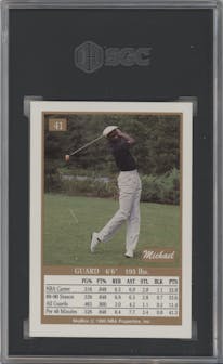 Michael Jordan  from the 1990-91 SkyBox  set graded by SGC and given an overall grade of 8.