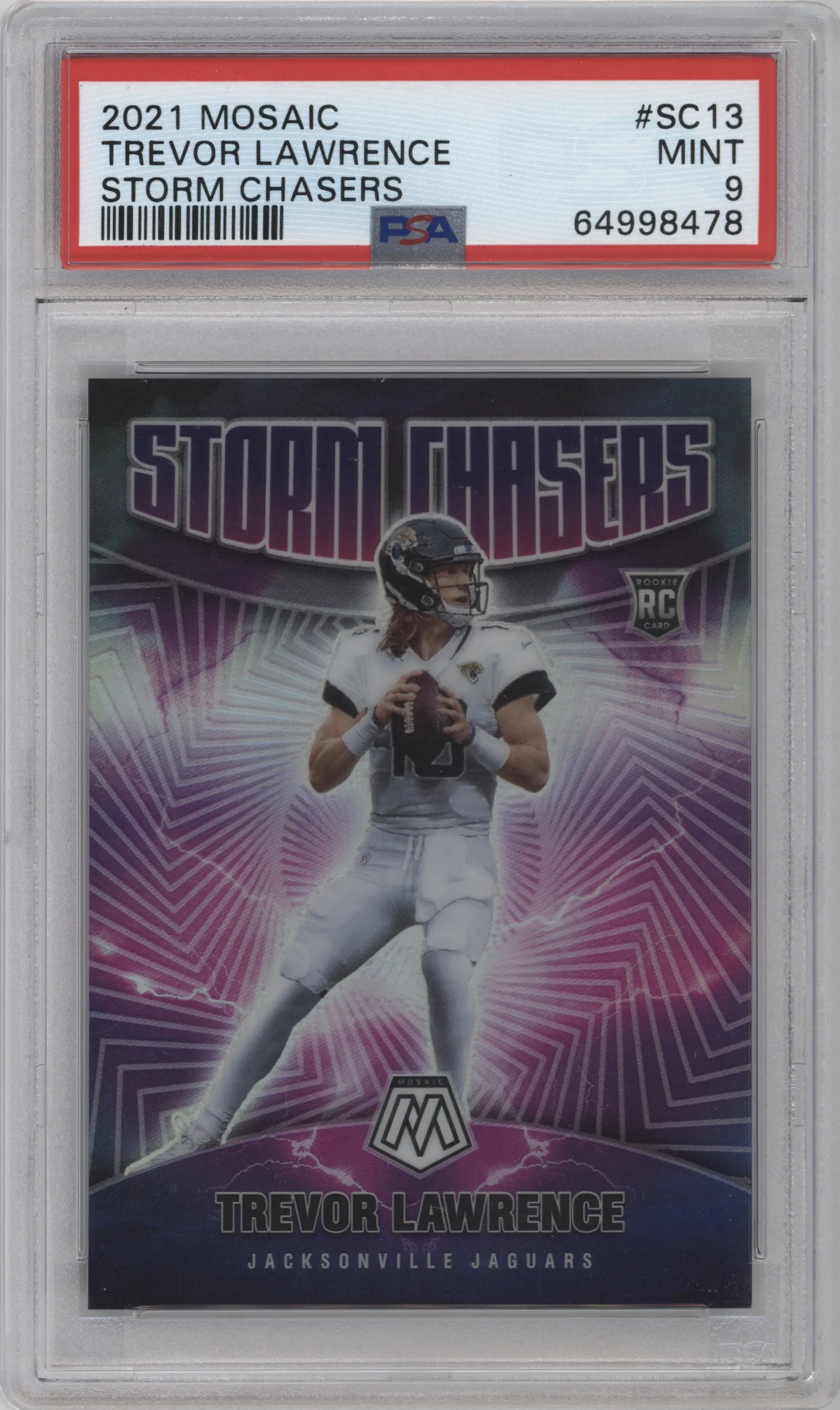 2021 Panini Mosaic Storm Chasers Trevor Lawrence PSA 9