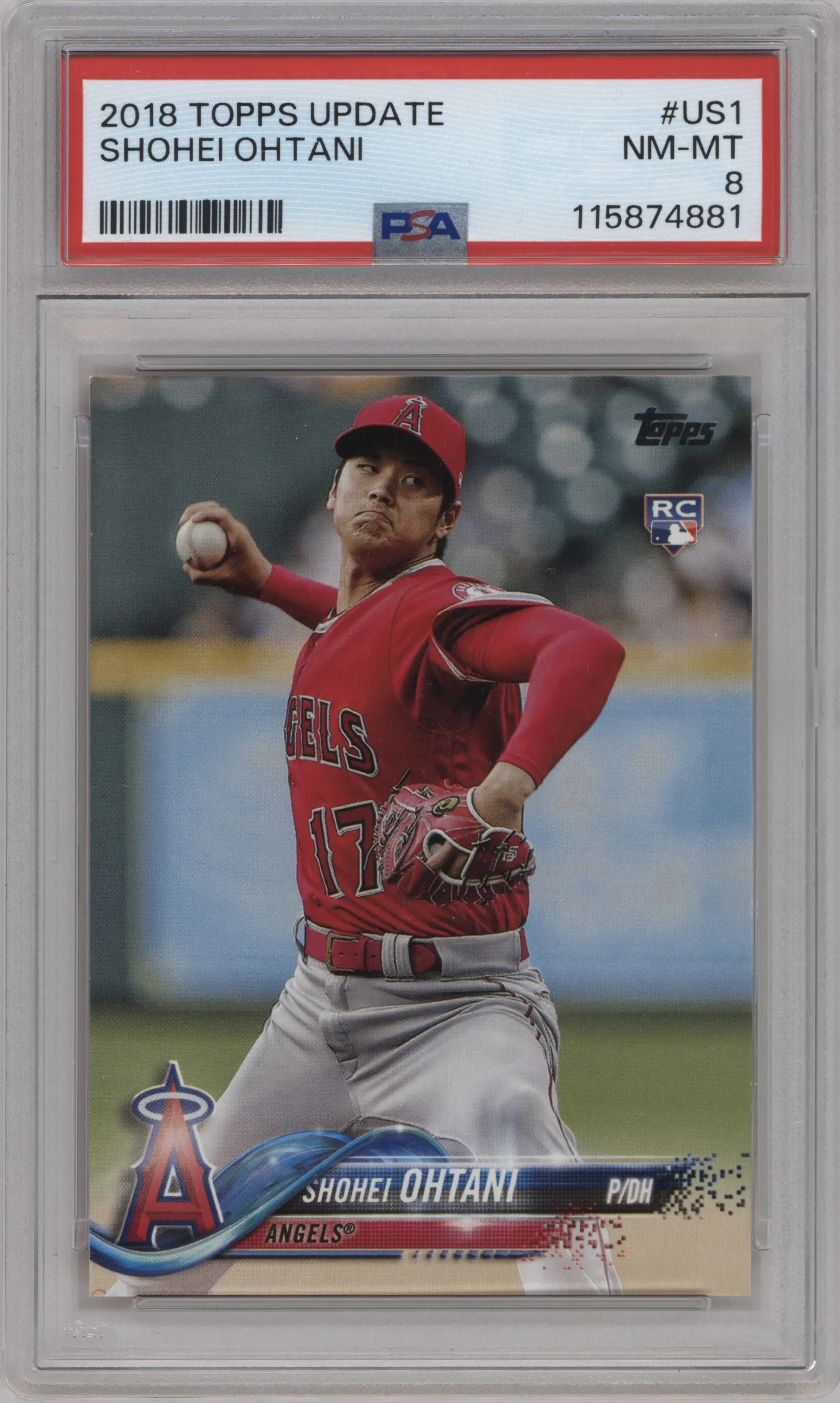 2018 Topps Update Shohei Ohtani #US1 PSA 8