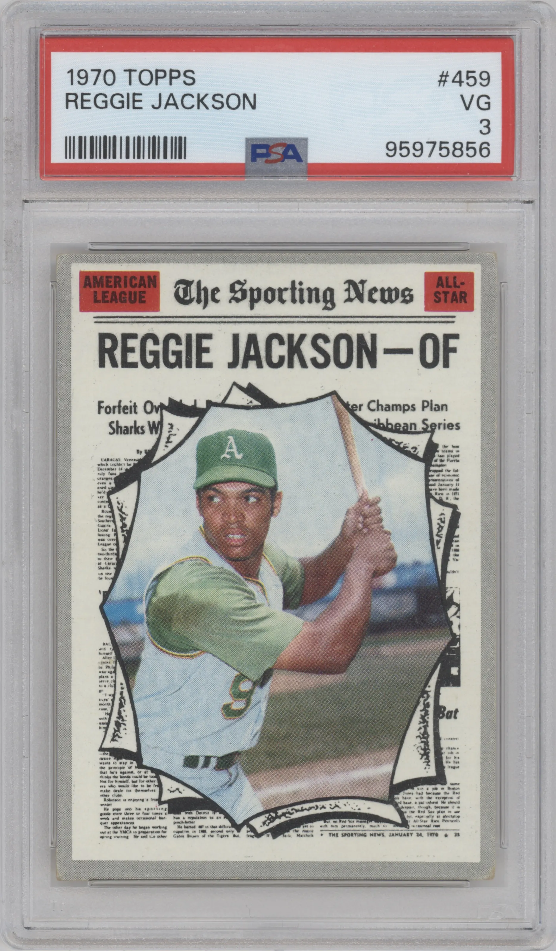 1970 Topps Reggie Jackson PSA VERY GOOD 3 #459 PSA 3