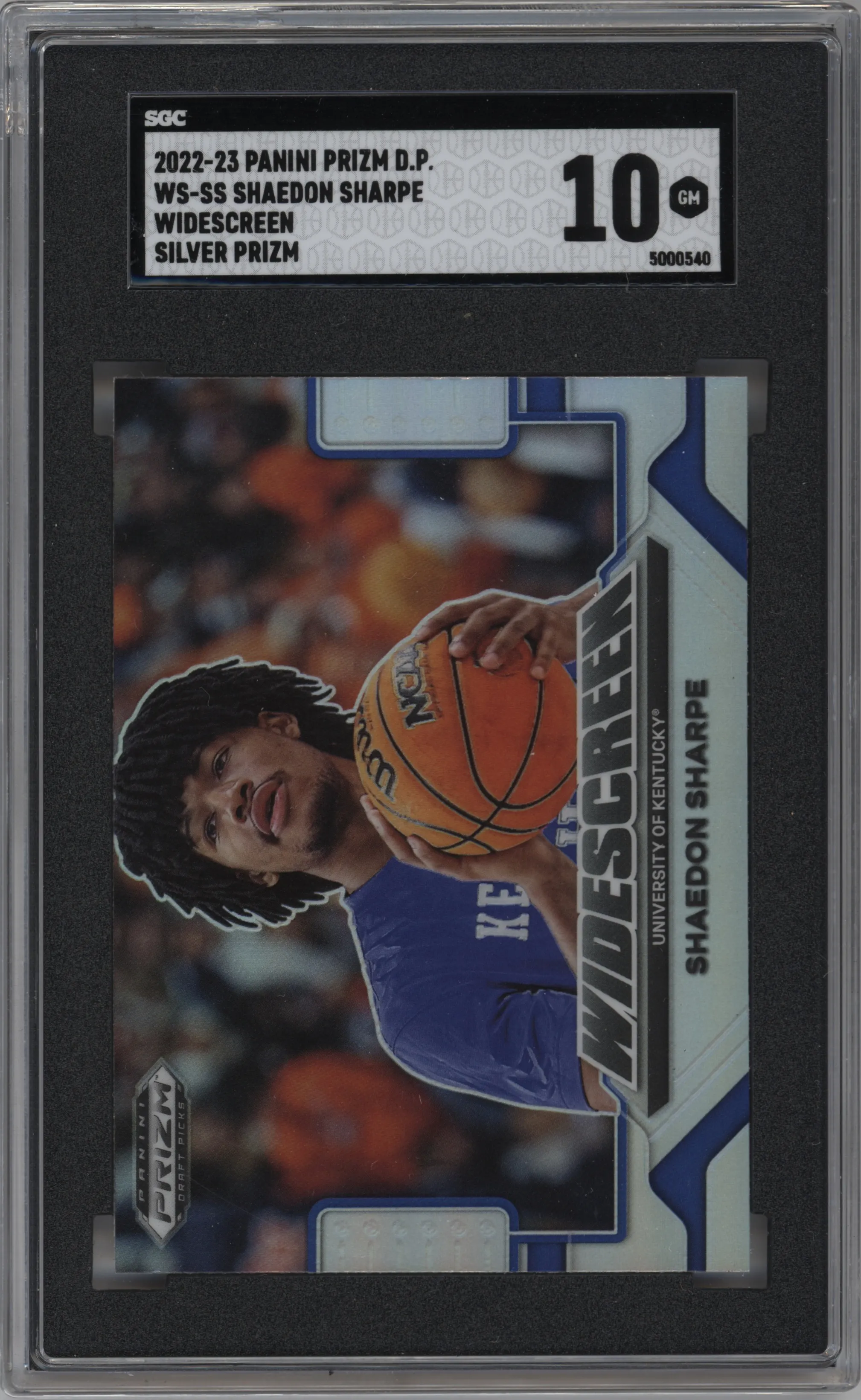 2022 Panini Prizm Draft Picks Widescreen Shaedon Sharpe Silver Prizm SGC 10