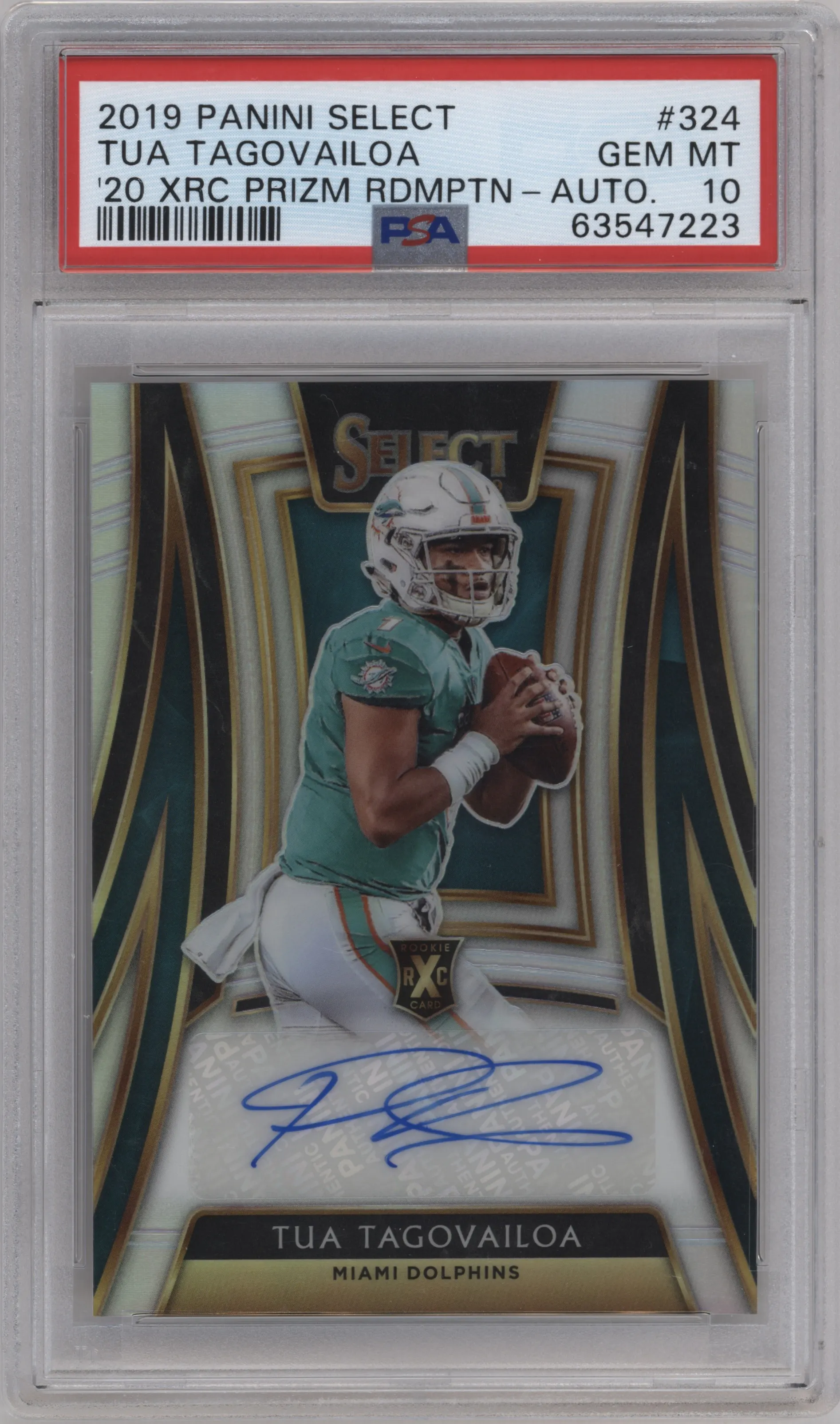 2019 Panini Select '20 XRC Mys.Rdmptn.Auto Tua Tagovailoa #324 PSA 10