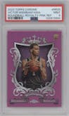 Victor Wembanyama from the 2023-24 Topps Chrome set featuring a Pink Refractor parallel graded by PSA and given an overall grade of 9.