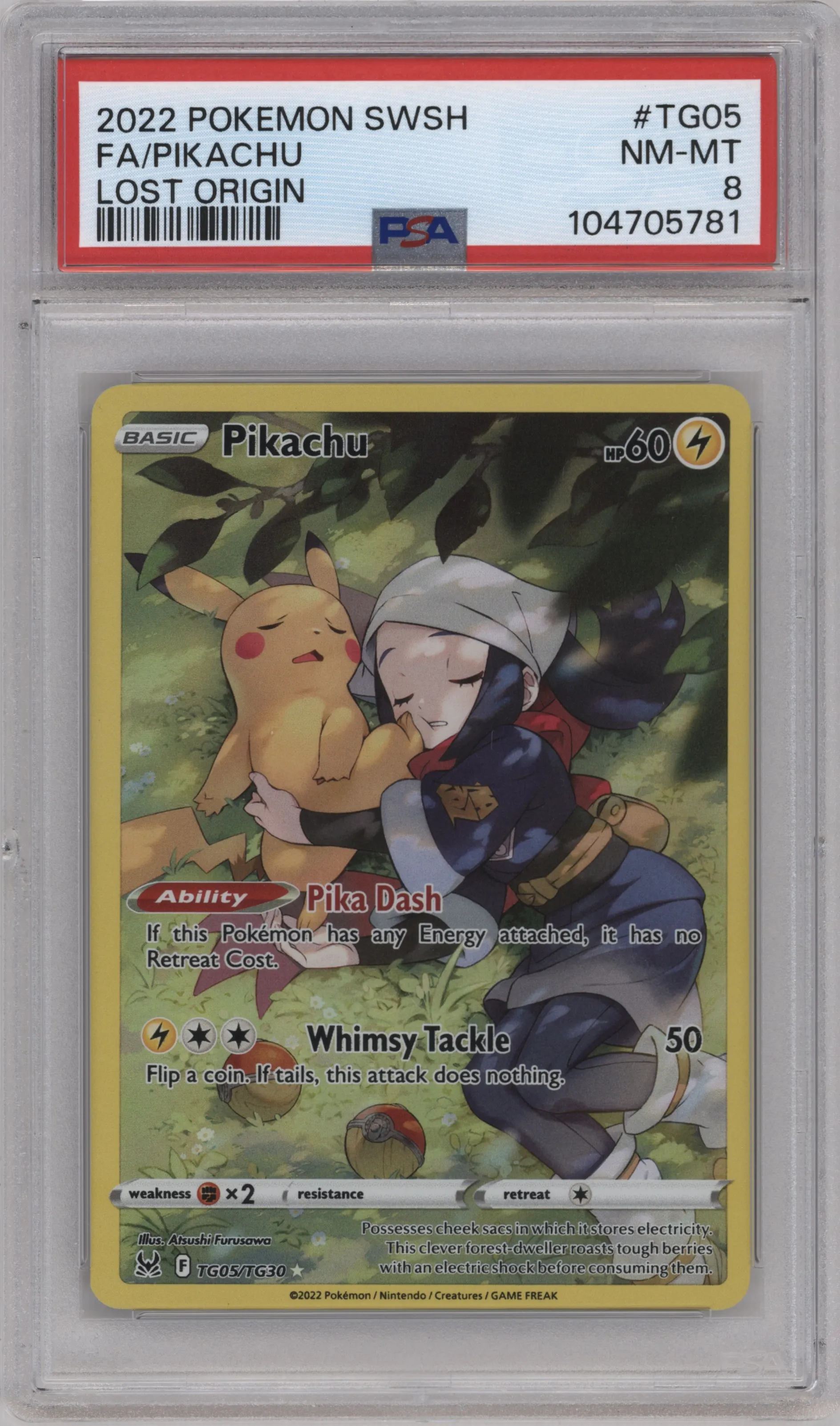 2022 Pokemon SWSH Lost Origin TG Pikachu #TG05 PSA 8