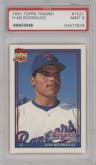 Ivan Rodriguez from the 1991 Topps Traded set graded by PSA and given an overall grade of 9.