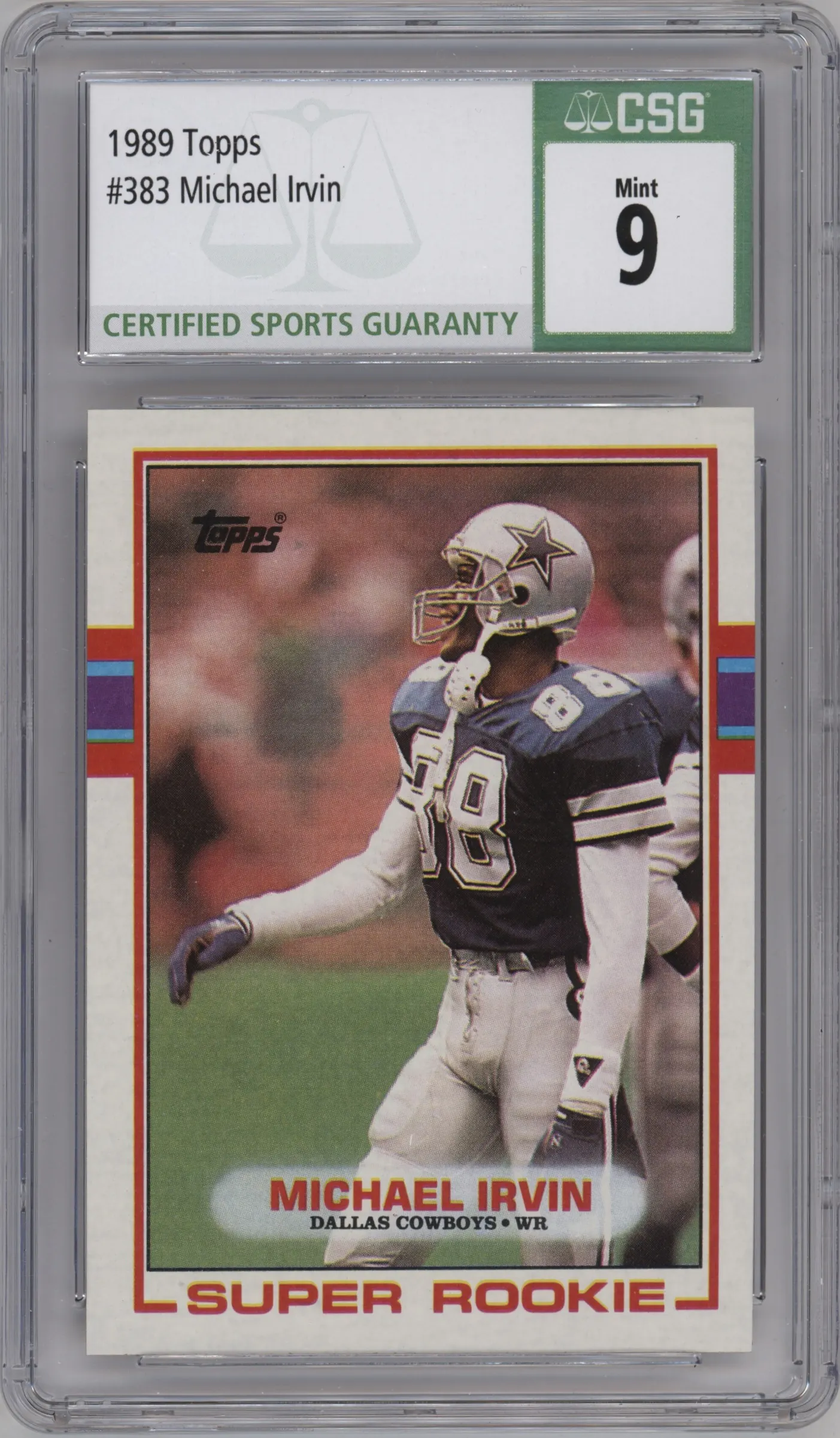 1989 Topps Michael Irvin CGC 9