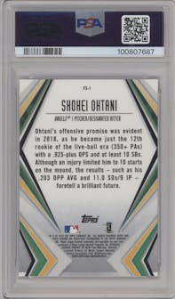 Shohei Ohtani from the 2019 Topps Chrome set graded by PSA and given an overall grade of 10.