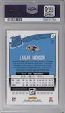 Lamar Jackson from the 2018 Panini Donruss set graded by PSA and given an overall grade of 9.